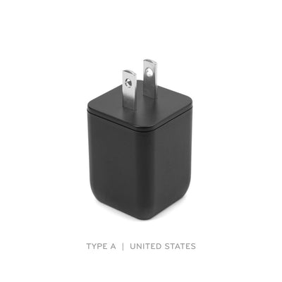 (image), Top view of a Type A USB C black wall power adapter, M-WPA-US-1 