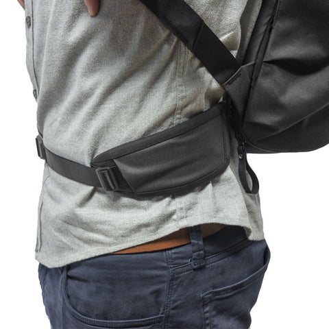 padded connection point for capture clips on the Black Hip Belt