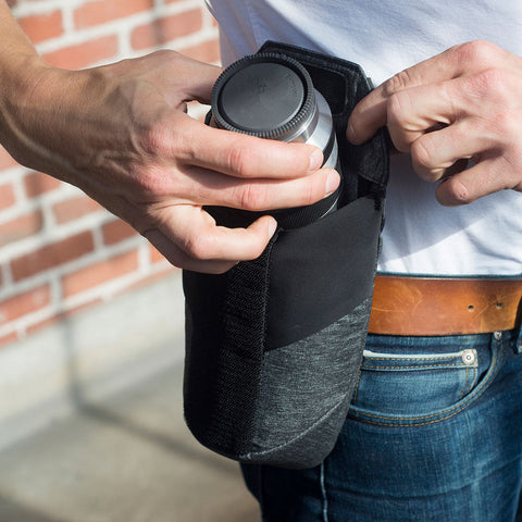 Range pouch with lens hooked on belt